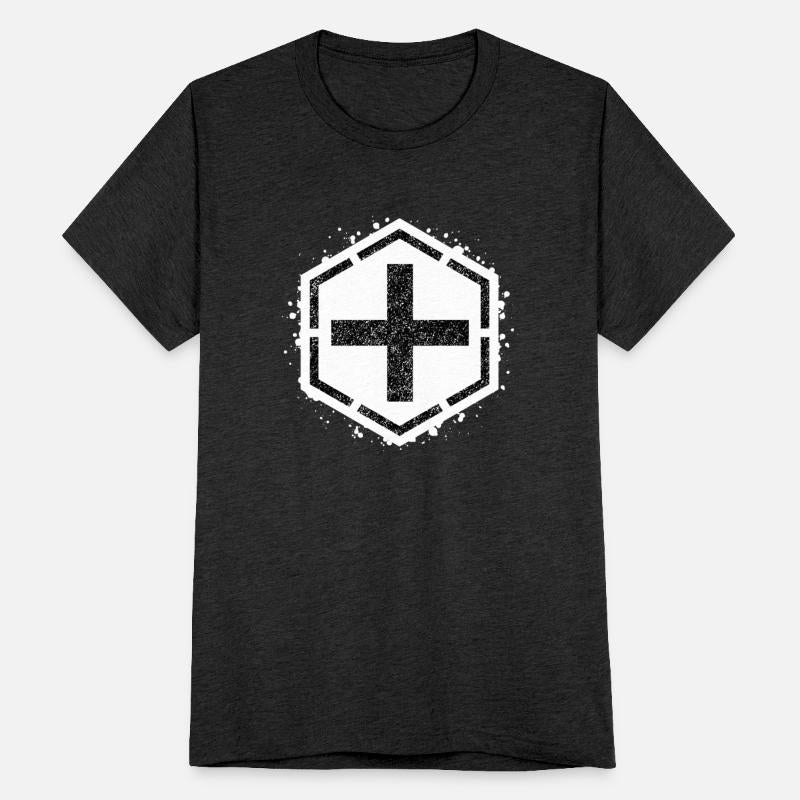 Sponge stencil Cross inside hexagon