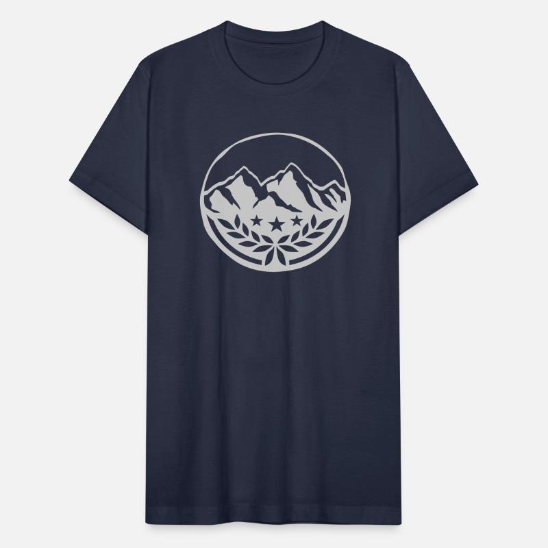 Stamp laurel wreath mountains