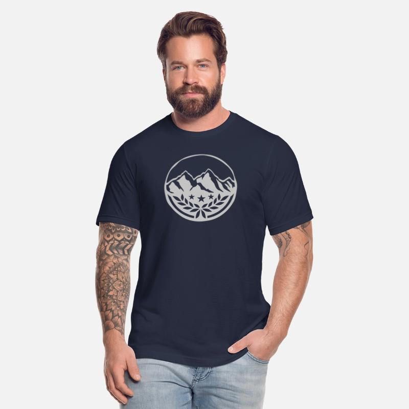 Stamp laurel wreath mountains