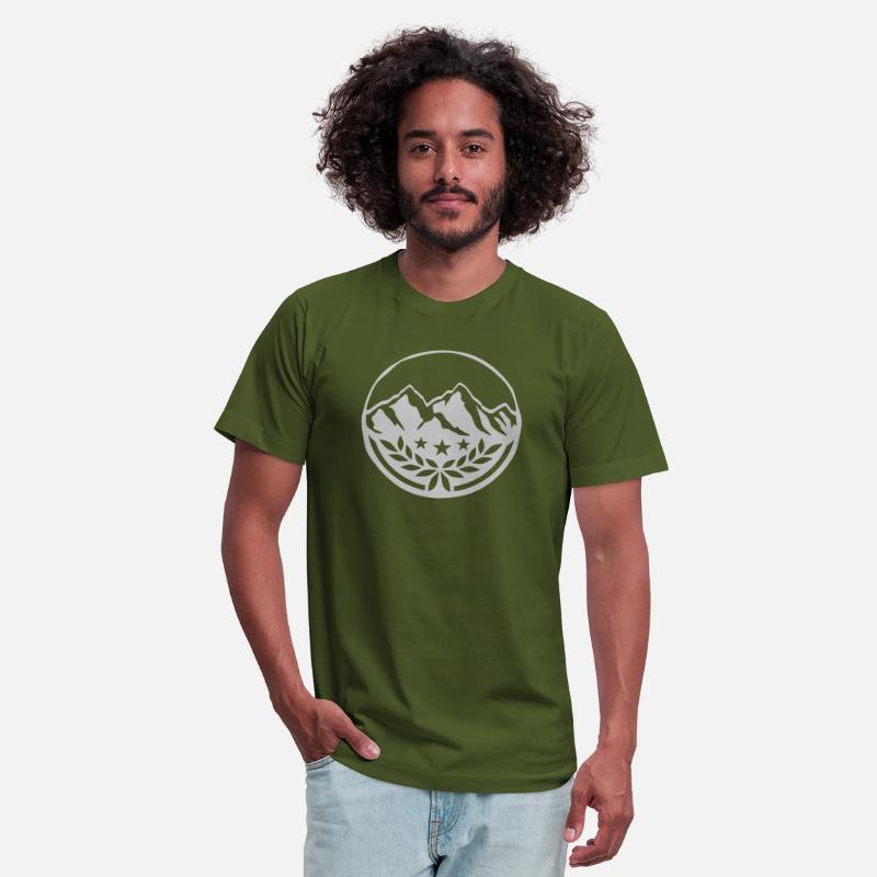 Stamp laurel wreath mountains