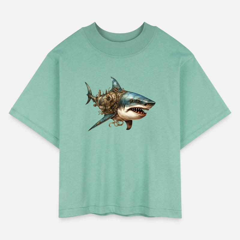 Steampunk Shark Art Under Sea Multi Color Graphics