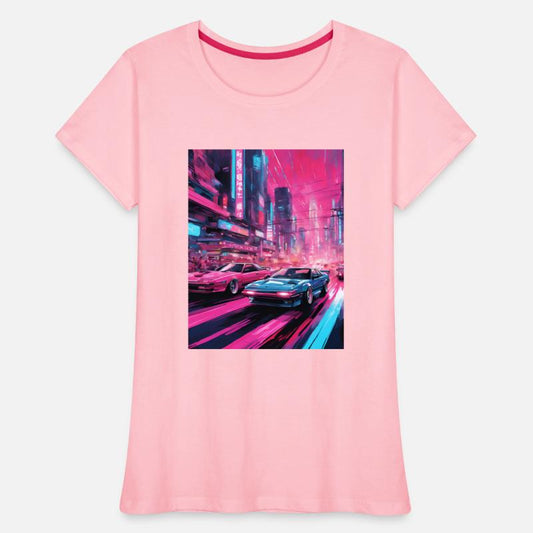 Street racers in downtown Tokyo Vaporwave