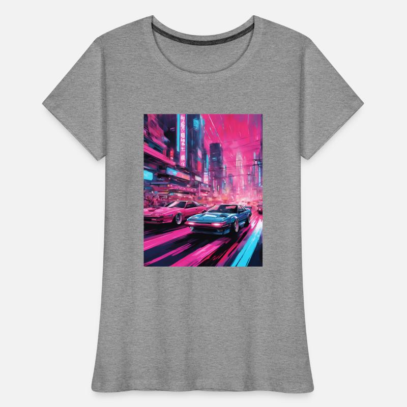 Street racers in downtown Tokyo Vaporwave