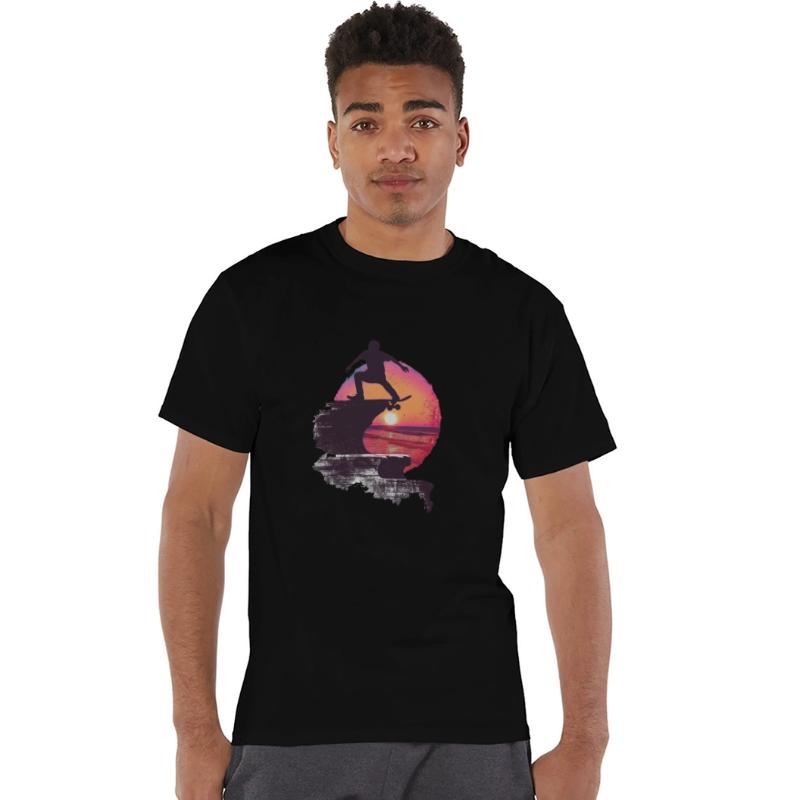 Sunset Skateboarder Silhouette Scene