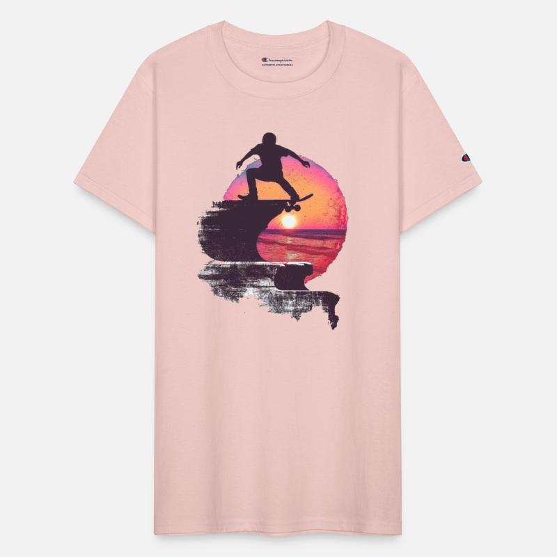 Sunset Skateboarder Silhouette Scene