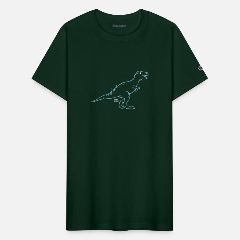 T Rex dinosaurs silhouettes with lettering LOVE