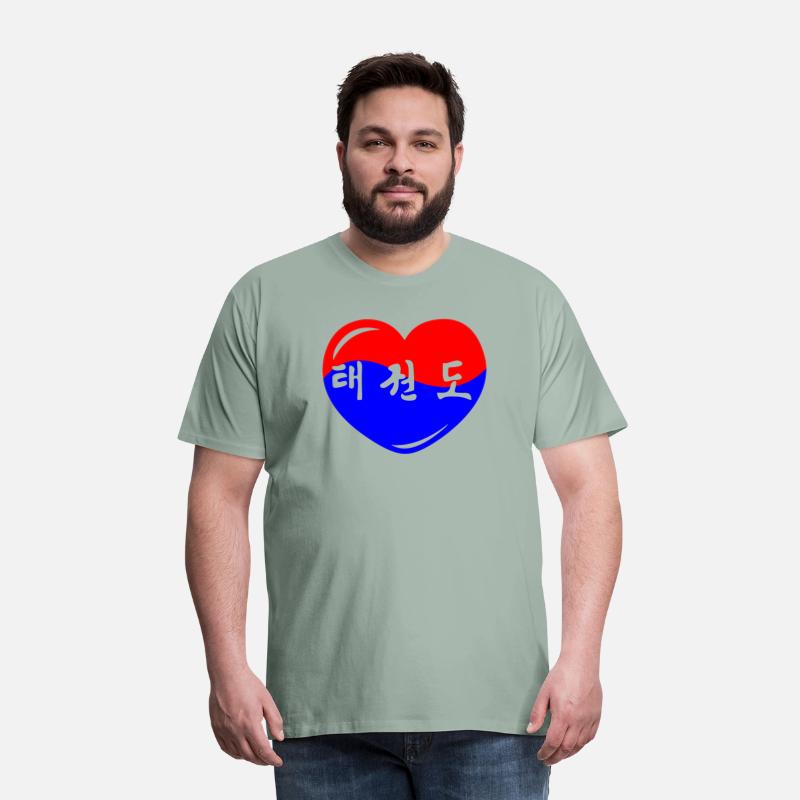 Taekwondo korean heart red blue