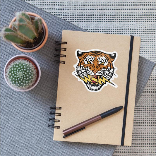 Tiger face and lightning bolt