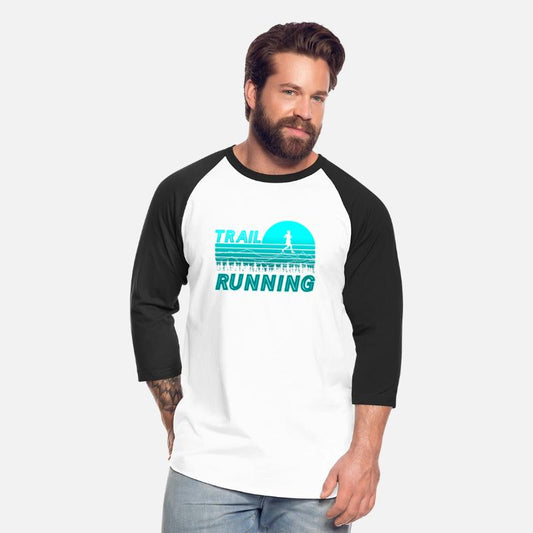 Trail run blue sunset with mountains and forest