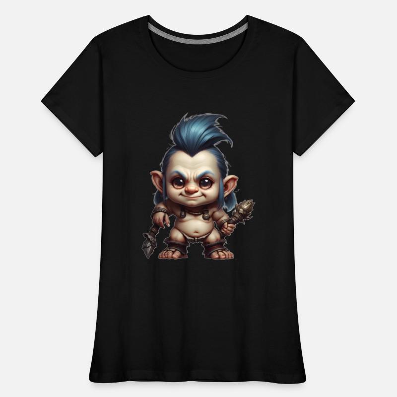 Troll boy warrior with blue hair