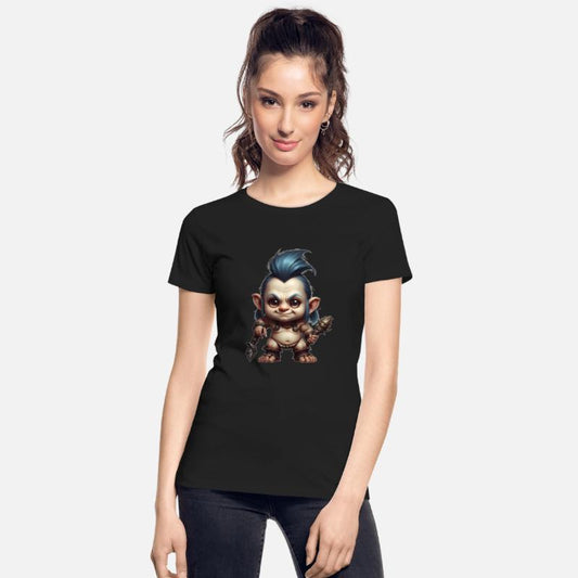 Troll boy warrior with blue hair