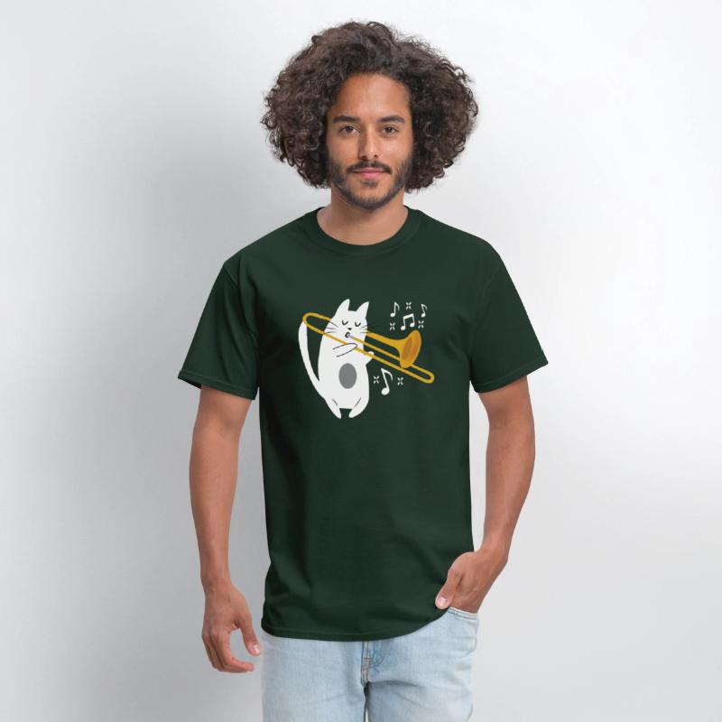 Trombonist Cat Trombone Player Music Lover