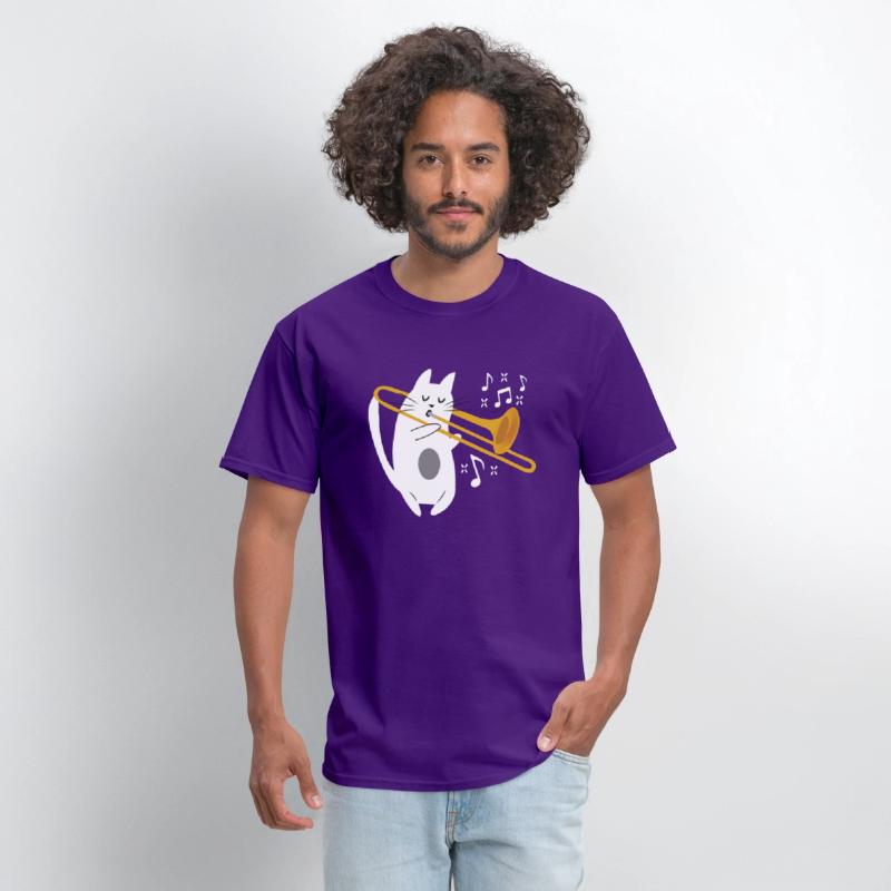 Trombonist Cat Trombone Player Music Lover