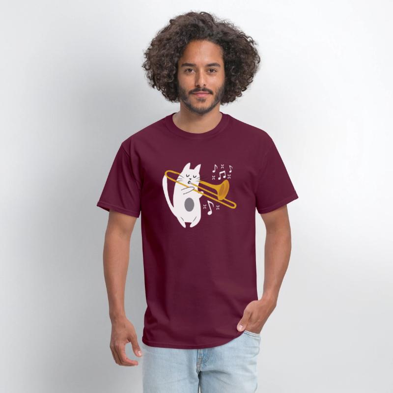 Trombonist Cat Trombone Player Music Lover