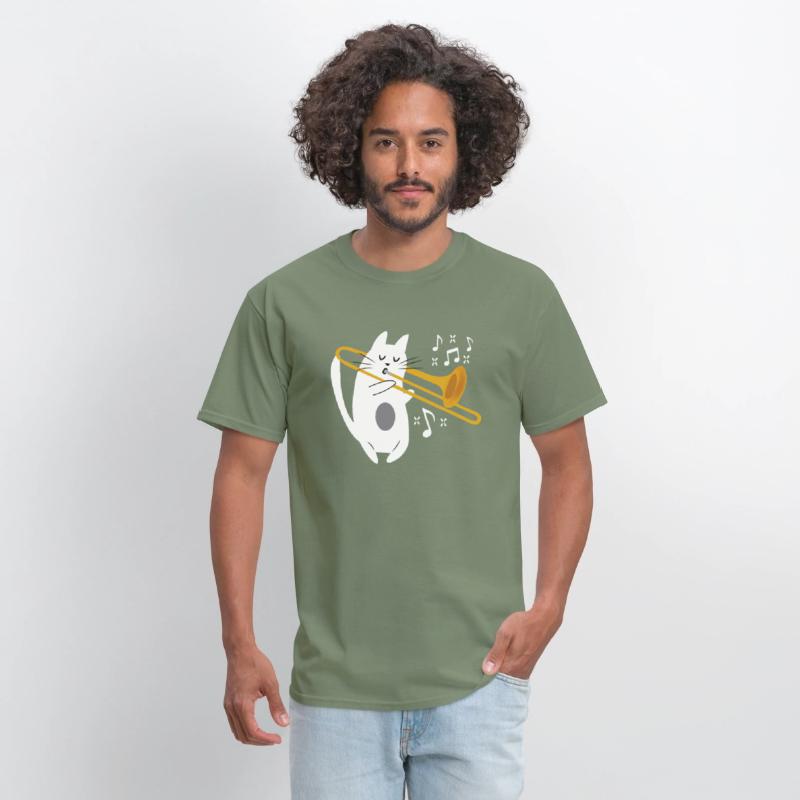 Trombonist Cat Trombone Player Music Lover
