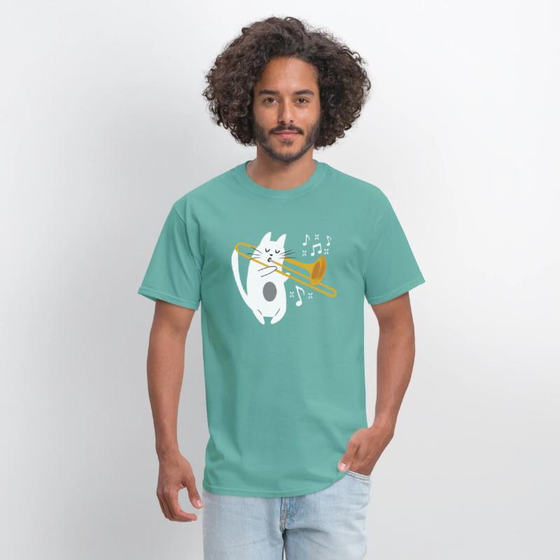 Trombonist Cat Trombone Player Music Lover