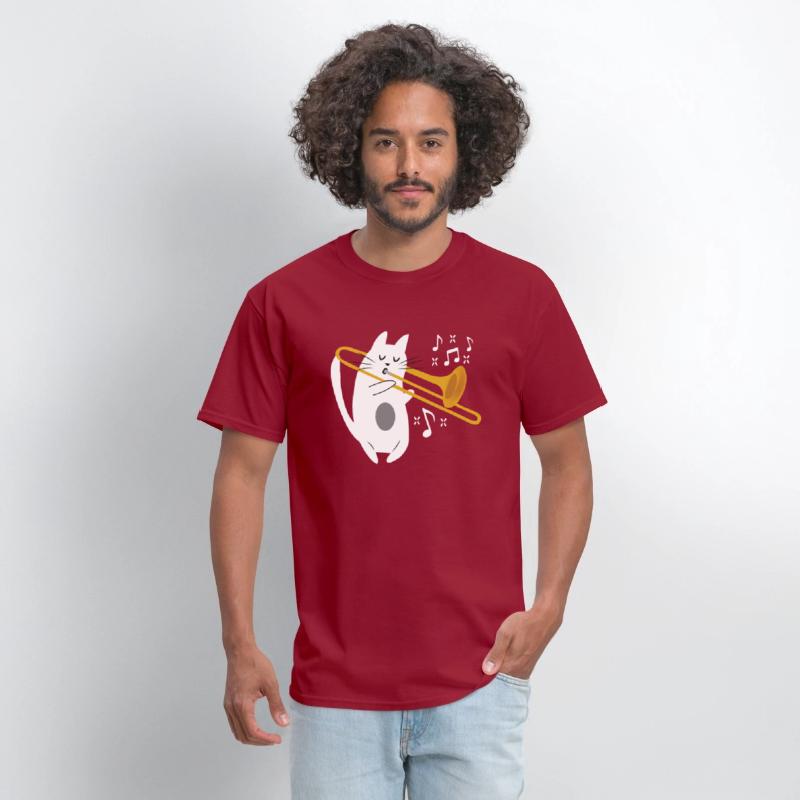 Trombonist Cat Trombone Player Music Lover