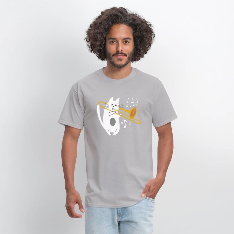 Trombonist Cat Trombone Player Music Lover