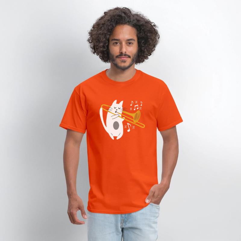 Trombonist Cat Trombone Player Music Lover