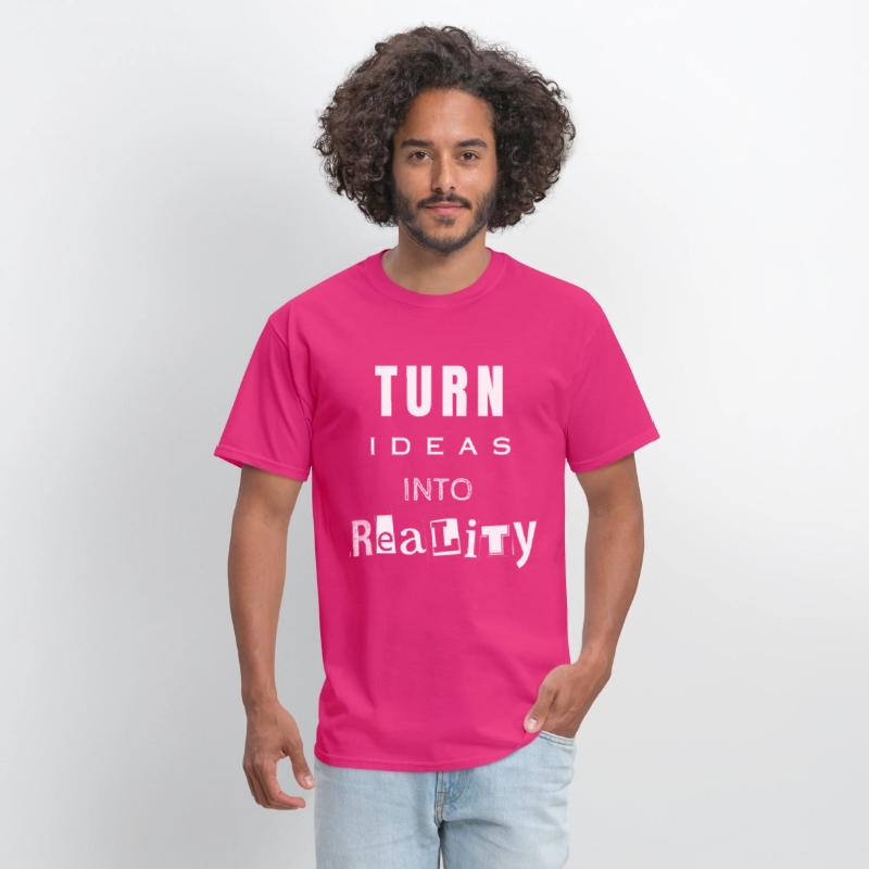 Turn ideas into reality white letters