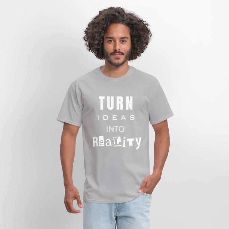 Turn ideas into reality white letters