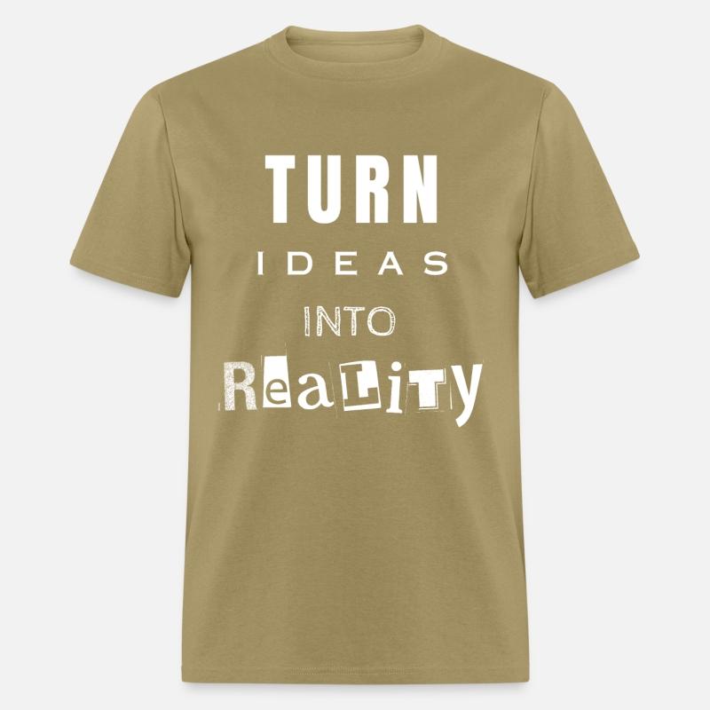 Turn ideas into reality white letters