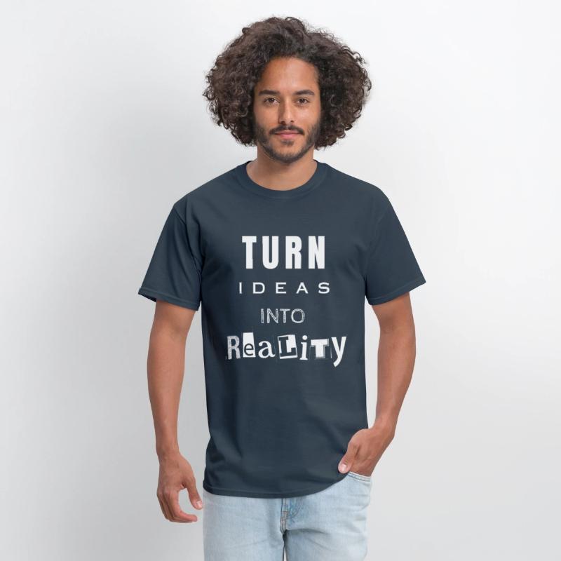 Turn ideas into reality white letters