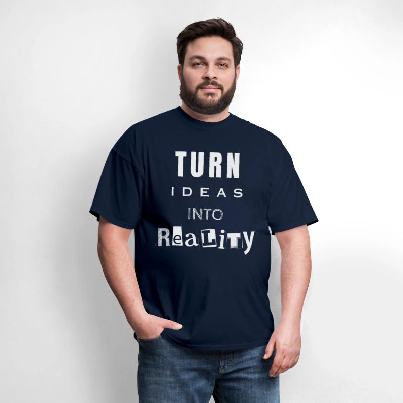 Turn ideas into reality white letters