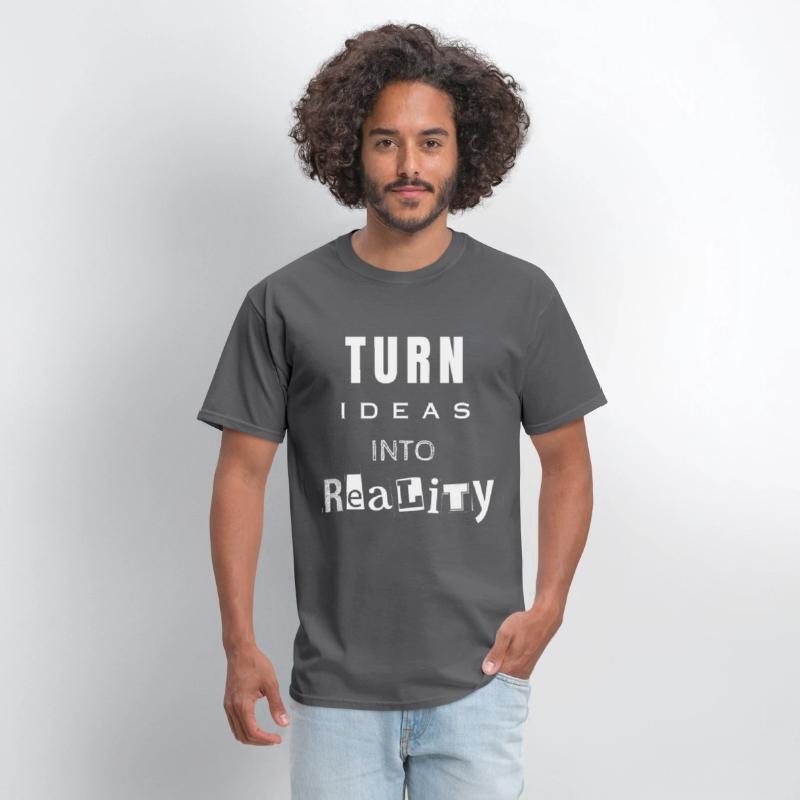 Turn ideas into reality white letters