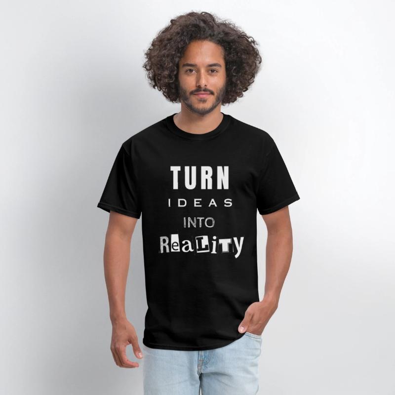 Turn ideas into reality white letters