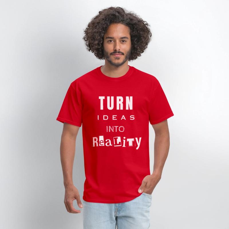 Turn ideas into reality white letters