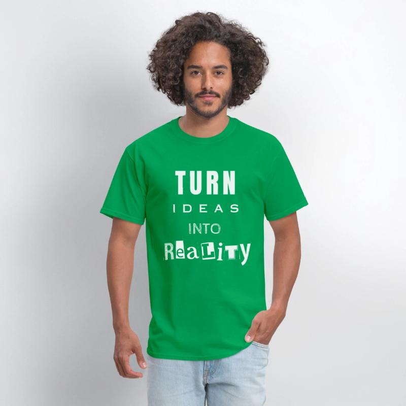 Turn ideas into reality white letters