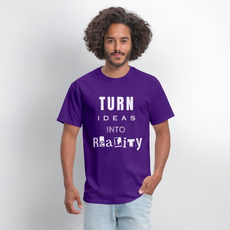Turn ideas into reality white letters