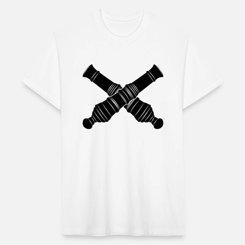 Two gun barrels crossed