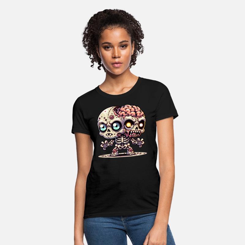Two-Headed Zombie Skeleton – Creepy Mutant Brain