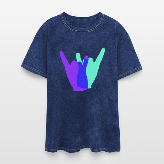 Two heavy metal hard rock horn finger hand gesture