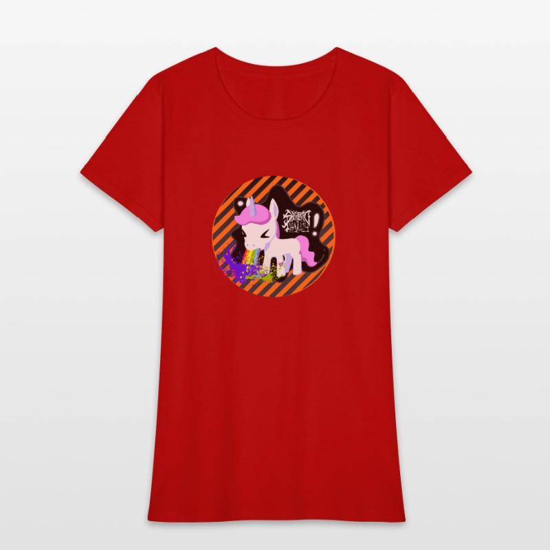 Unicorns get airsick when riding on rainbows