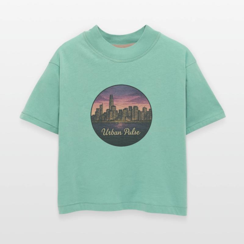 Urban Pulse - Vintage City Skyline Illustration