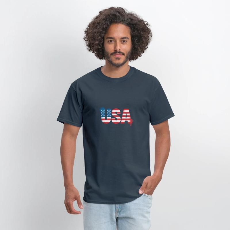 USA American Flag Grafitti Text July 4
