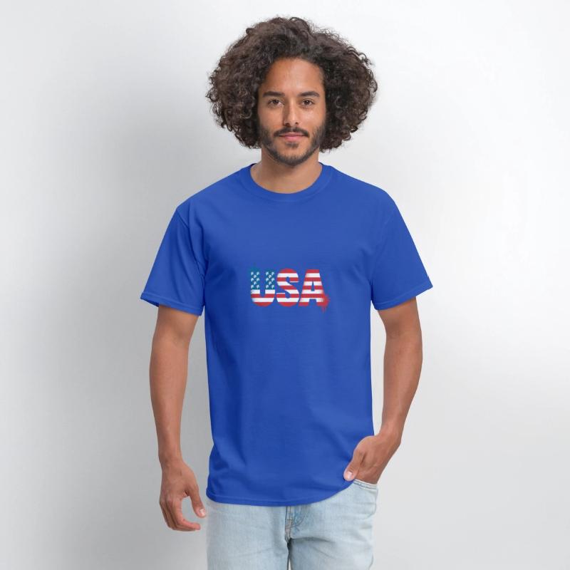 USA American Flag Grafitti Text July 4