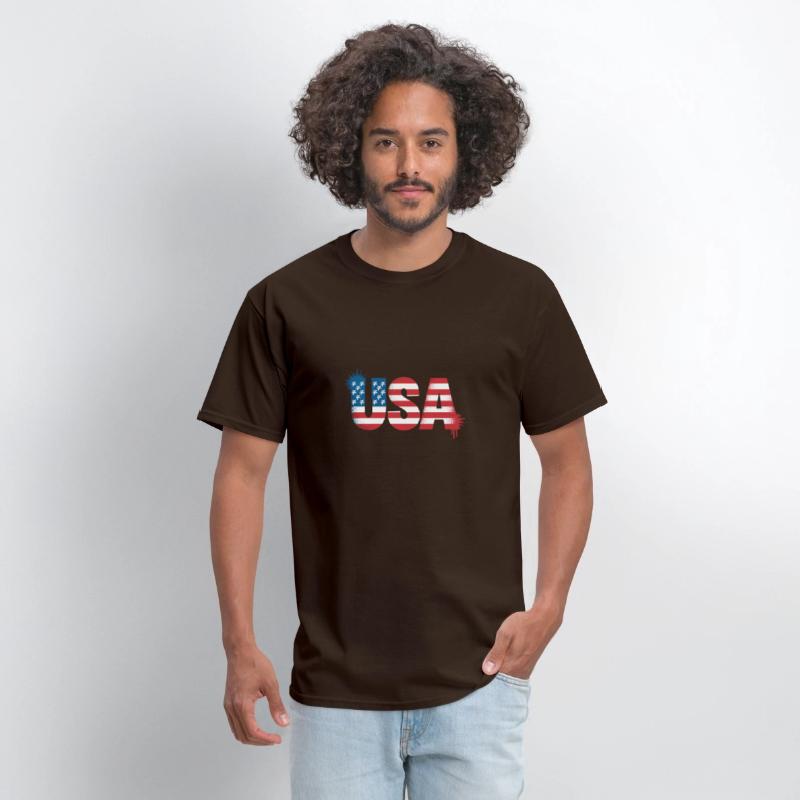USA American Flag Grafitti Text July 4