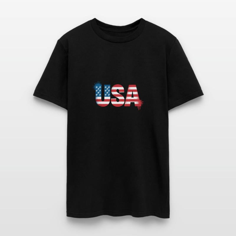 USA American Flag Grafitti Text July 4