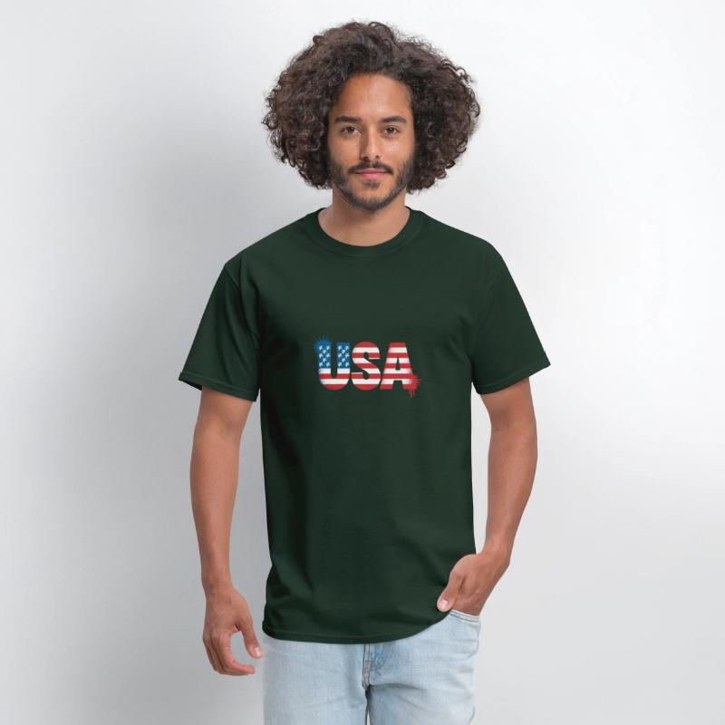 USA American Flag Grafitti Text July 4