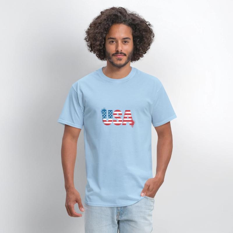 USA American Flag Grafitti Text July 4