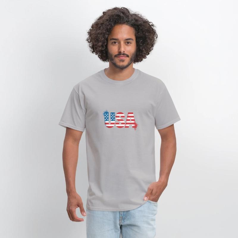 USA American Flag Grafitti Text July 4