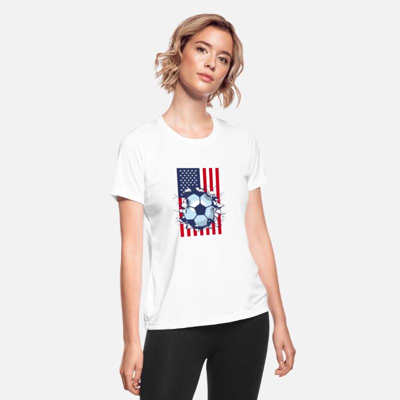 USA Soccer Ball Breaking Wall American