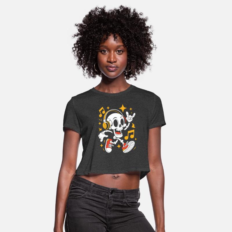 Vibrant Skull Dancing with Headphones