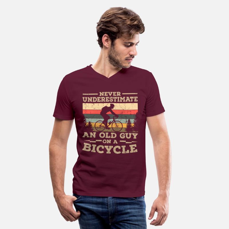 Vintage Biker Old Guy On A Bicycle Biking