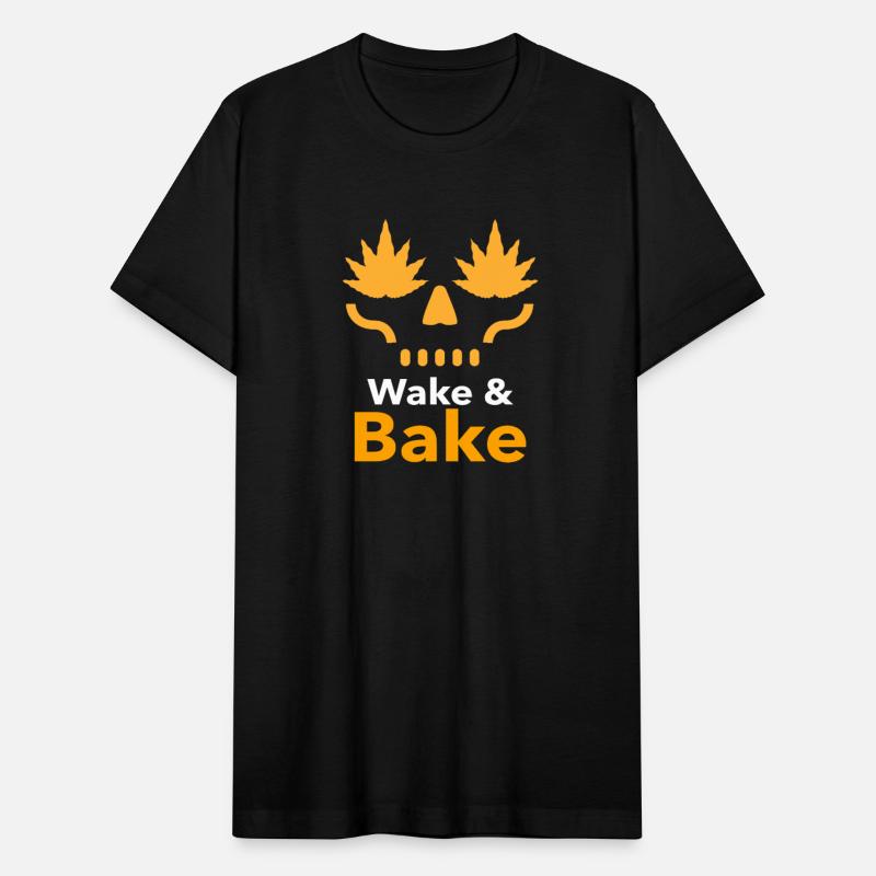 Wake & Bake Skull – Weed Leaf Eyes Design