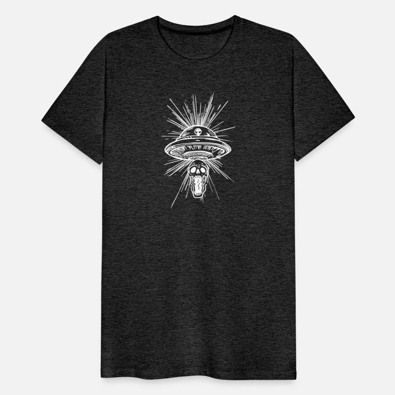 Warped Skull UFO Abduction - White Ink